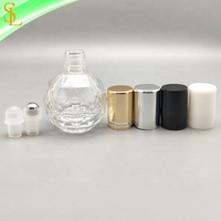 Rouleau d'huile de parfum en verre transparent 10ml, fait sur mesure, avec boule à bille en verre/en acier et capuchons en or/argent, 100 pièces