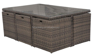 مجموعة حديقة حديثة من الخوص الخارجي للفناء الروطان مكعب للاستخدام في الحديقة - Product Image 2