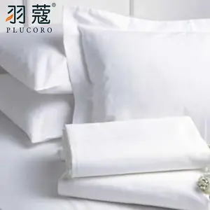 Bed Sheet White Sets 60S Egyptian Cotton 5 Star Hilton Hotel Bedding 4PCS White Bed Sheets Duvet Cover Set