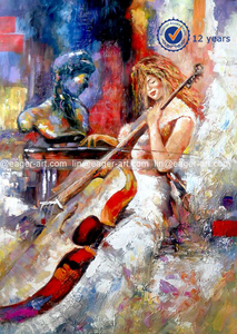 Mur Art Décoration Toile À La Main Abstraite <span class=keywords><strong>Musique</strong></span> <span class=keywords><strong>Instrument</strong></span> <span class=keywords><strong>Peinture</strong></span> À L'huile - Product Image 2
