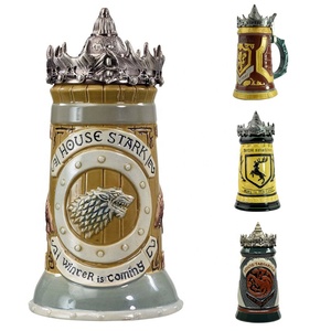 Juego de tronos 22 Oz taza de cerveza de cerámica de <span class=keywords><strong>la</strong></span> sublimación con corona superior - Product Image 3