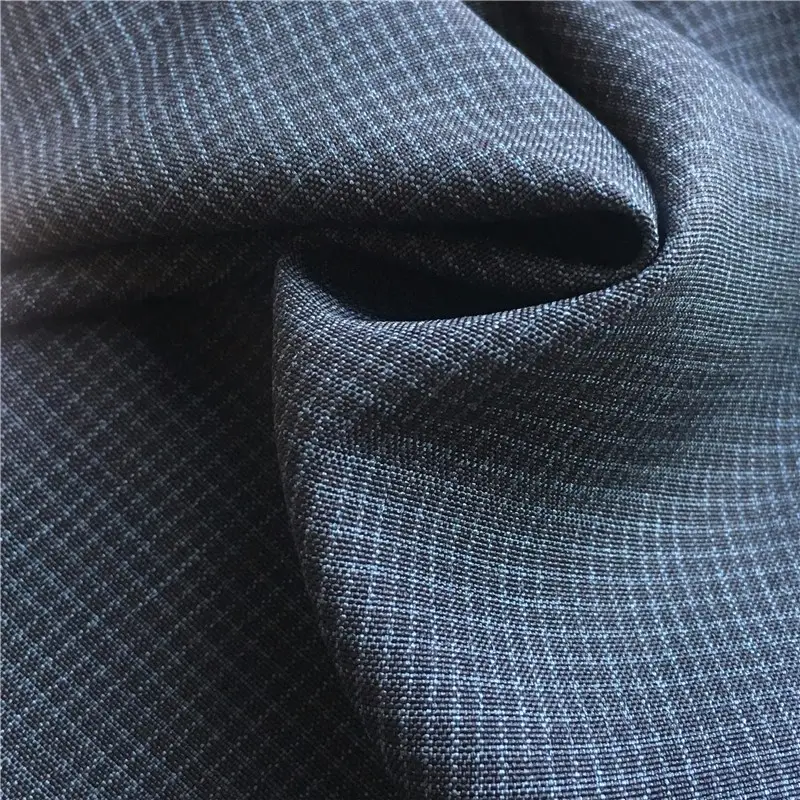 China Textile Supplier Woven Cation Polyester Mixture Plain Two Colors Lattice Fabric For Lady Dress Men Suit Grid Cloth RZ 1675