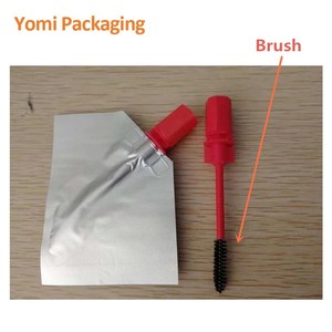 Individuell bedruckte Muster Beutel Verpackung Kosmetik auslauf beutel mit Pinsel für Mascara Lip gloss - Product Image 3