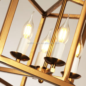 Đèn chùm kiểu cổ điển <span class=keywords><strong>4</strong></span> bóng đèn nến, đèn thả lớn, đèn trần sắt, màu đồng dầu, đèn chùm hành lang - Product Image 4