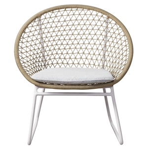 Mobilier moderne extérieur patio restaurant salle à manger en <span class=keywords><strong>aluminium</strong></span> <span class=keywords><strong>jardin</strong></span> café loisirs chaises rondes en corde - Product Image 2