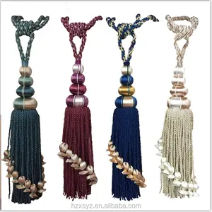 YIZHONG Nhà Máy Bán Buôn Thiết Kế Mới Trang Trí Thanh Lịch Rèm Gỗ Tassel Tieback