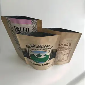 Bolsa de papel para manualidades, 100g, 120g, 150g, 250g, 500g, 1kg, con cierre hermético