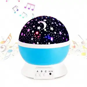 Обновленный музыкальный ночник, вращающаяся на 360 градусов USB перезаряжаемая лампа-проектор со звездами детская музыкальная лампа 12 песен для расслабления и сна для детей