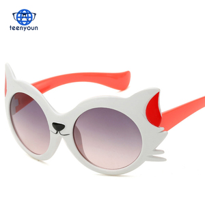 Retro Cute Cat Eye Telaio Animale UV400 Occhiali Da Sole Per Bambini I Bambini di Colore Giallo Blu Shades Specchio Grigio Ragazzi Ragazze Occhiali Da Sole - Product Image 2