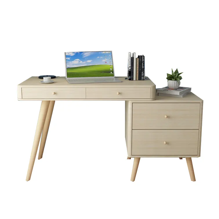 Design moderne en bois de luxe avec bureau d'ordinateur et tiroirs de rangement en mélamine bureau d'étude d'angle coloré