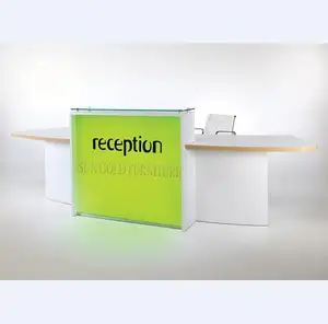 현대 새로운 색깔 녹색 유리제 상점 카운터 디자인, 미장원 접수처 (SZ-RT050K)