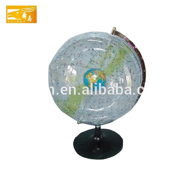 Globe terrestre pièce maîtresse transparent globe céleste en gros en plastique transparent globe