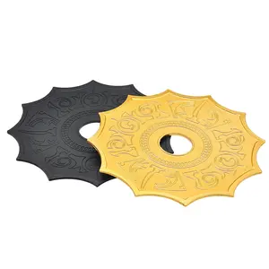 Bandeja de narguilé de alta qualidade com design, venda atacado de fábrica dourado/preto de metal 4.5cm