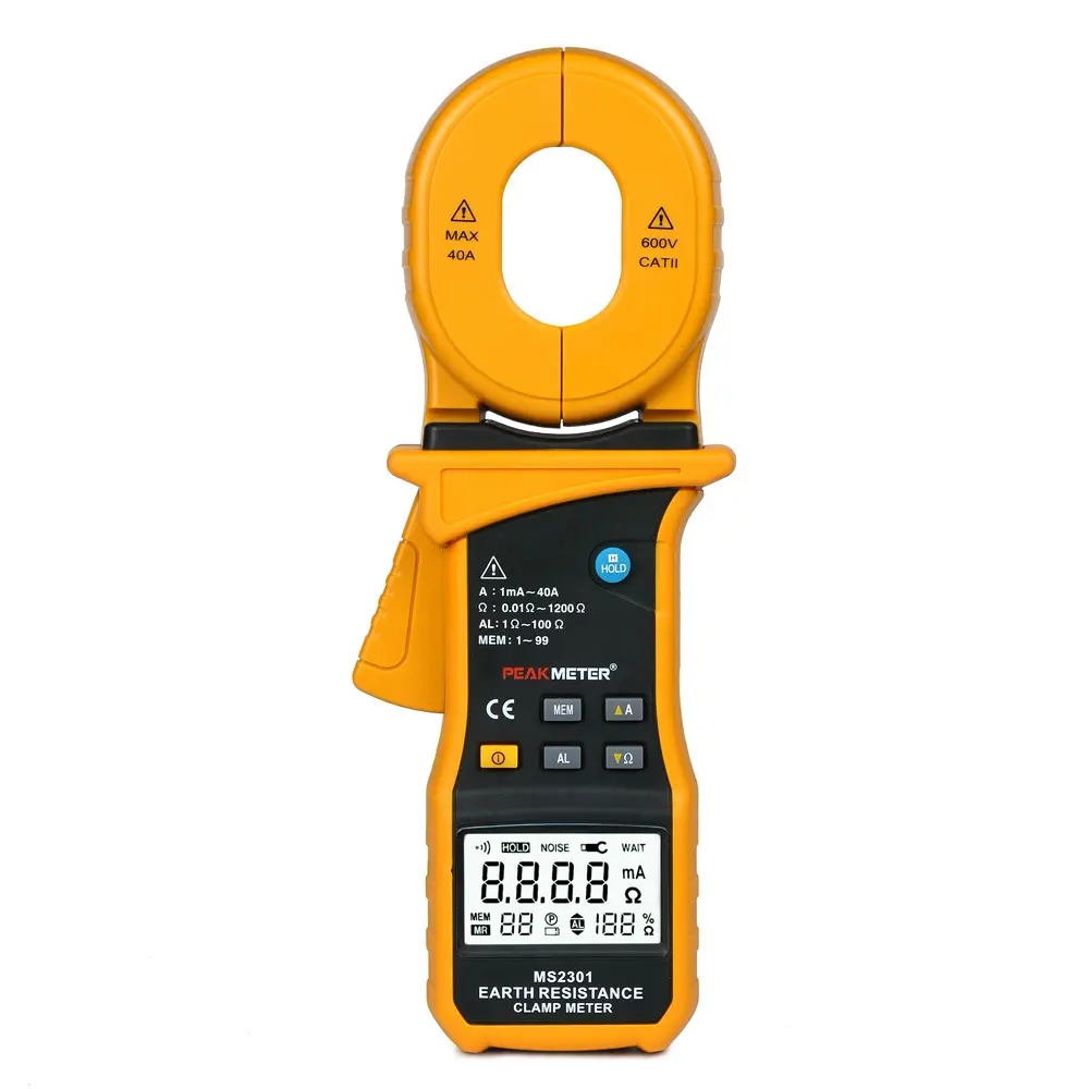 Digitale di resistenza di terra tester MS2301 con batteria ricaricabile, 9999 conti di terra di resistenza tester del morsetto MS2301