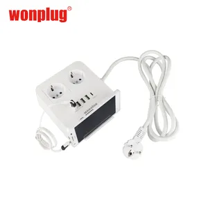 5usb Uni Eropa 2 Way Extension Socket Outlet Jerman Korea Multi USB Power Strip 1 Tipe C Pengisian Port Korea Power socket