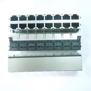 2X8 Multi-Puerto de Rj45 conector de red escudo 8Pin enchufe Modular de EMI