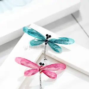 Zinc Alloy brooch broche broach resin lucite Dragonfly platinum color for woman & rhinestone more 1312464