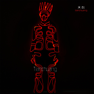 Disfraces de Fibra Óptica con Cambio de Color Súper Geniales con Máscara, Disfraces de <span class=keywords><strong>Robot</strong></span> LED para Bailar - Product Image 2