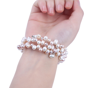 Le ultime donne di disegno reale d'acqua dolce bianco naturale <span class=keywords><strong>rosa</strong></span> della perla dei monili del braccialetto di <span class=keywords><strong>perle</strong></span> d'acqua dolce del braccialetto - Product Image 6