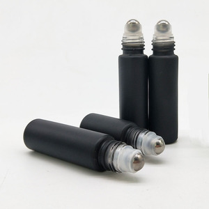 Nhỏ Moq Matte Con Lăn Màu Đen Bóng Chai Tinh Dầu Thủy Tinh Cuộn Trên Container 10 Ml Mỹ Phẩm <span class=keywords><strong>Make</strong></span> <span class=keywords><strong>up</strong></span> Chai Với Nắp Màu Đen - Product Image 5