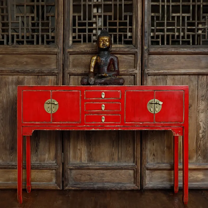 Used vernice Cinese tradizionale altare da tavolo cabinet vendita calda Cinese in primo piano console con cassetti
