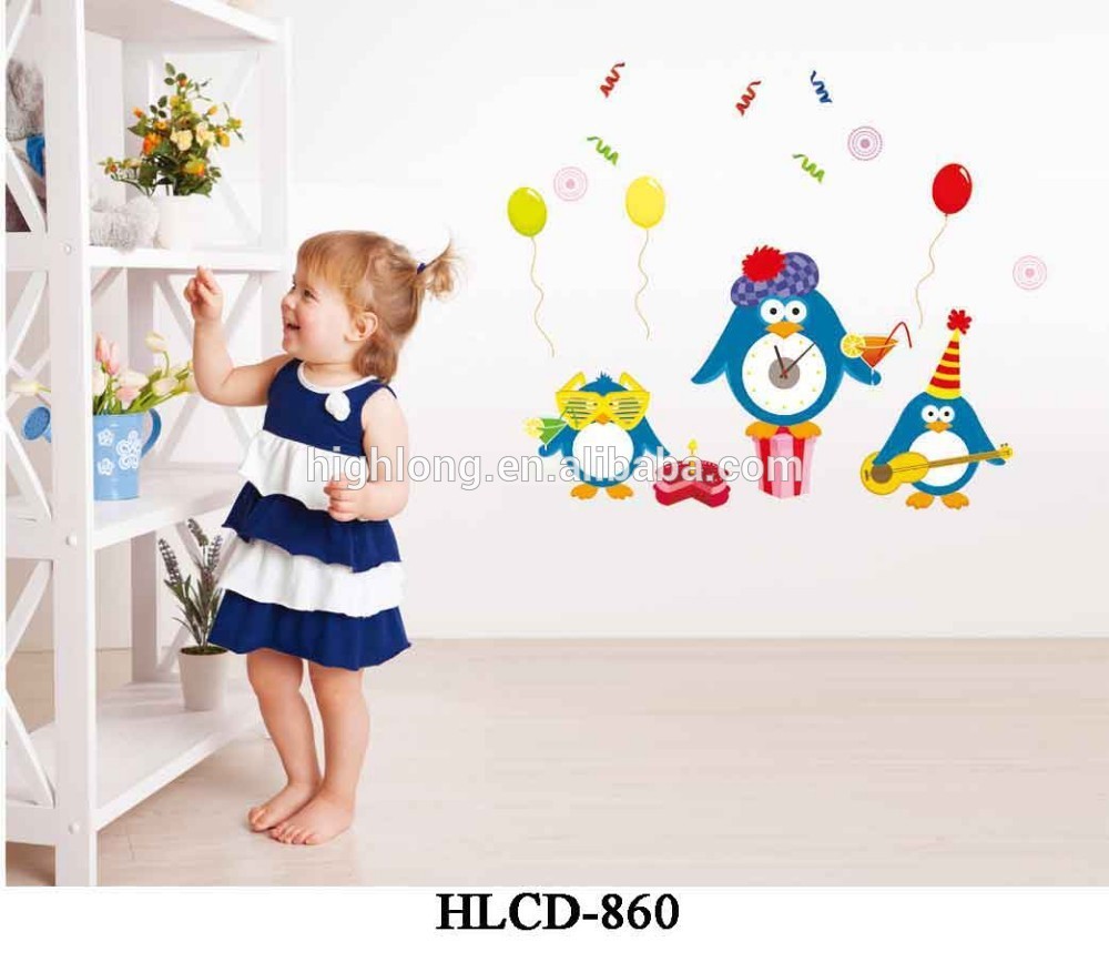 Coloré Design mignon pour enfants accueil Sticker mural déco horloge fantaisie décoratif enfants chambre Sticker mural