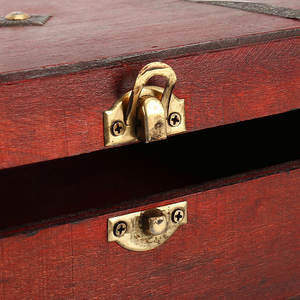 गर्म लकड़ी के पुराने ताला खजाना छाती आभूषण भंडारण बॉक्स प्रकरण आयोजक अंगूठी उपहार - Product Image 4