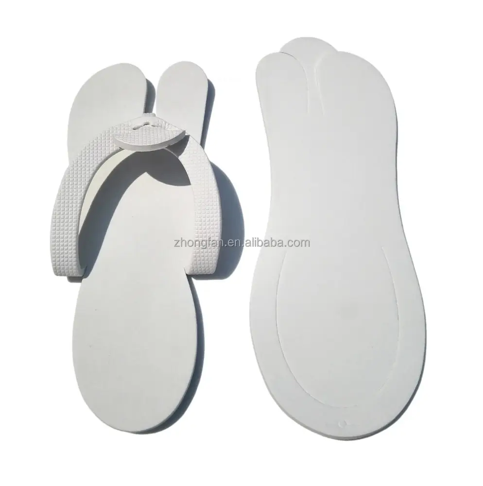 White Disposable Slippers EVA Foam Rubber Flip Flops for Men and Women China Manufacturer