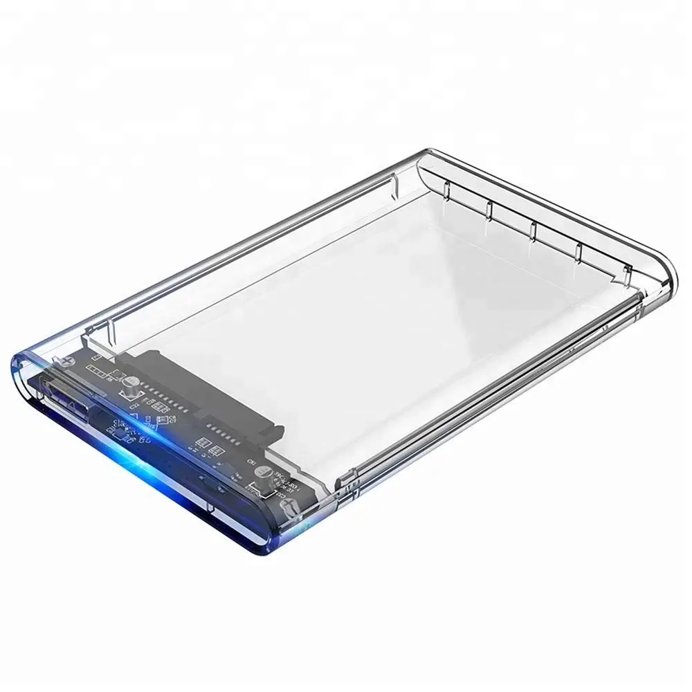 البلاستيك الشفاف ساتا إلى USB 3.0 قرص صلب الضميمة HDD/SSD محول حالة أداة مجانية القرص الصلب الضميمة