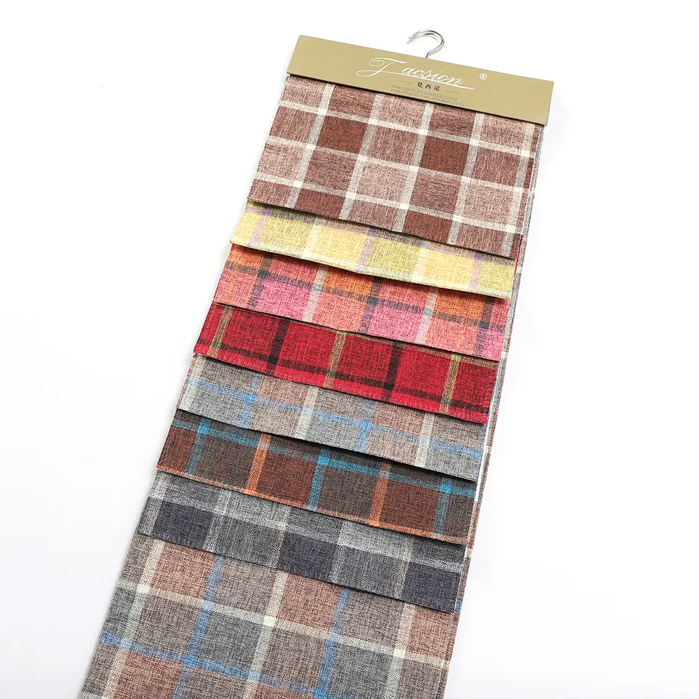 Italian Yarn Dyed Linen Fabric Linen Geometric Design for Sofa Upholstery