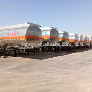 round square tanks 3 axles low price aluminum tank semi trailer for transporting combustible liquids and edible oil