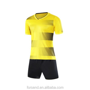 New design your own soccer jersey football kit full set 2018 yellow soccer jersey OEM - Product Image 2