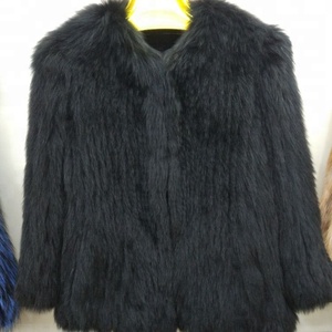 Natural mujeres invierno ropa punto Fox Fur Coat para Lady - Product Image 6