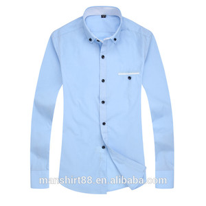 2019 nueva marca diseñador de moda de manga larga de corte Slim sólidos de alta calidad vestido de los hombres, camisa de <span class=keywords><strong>Hombre</strong></span> Ropa camisas de negocios - Product Image 5
