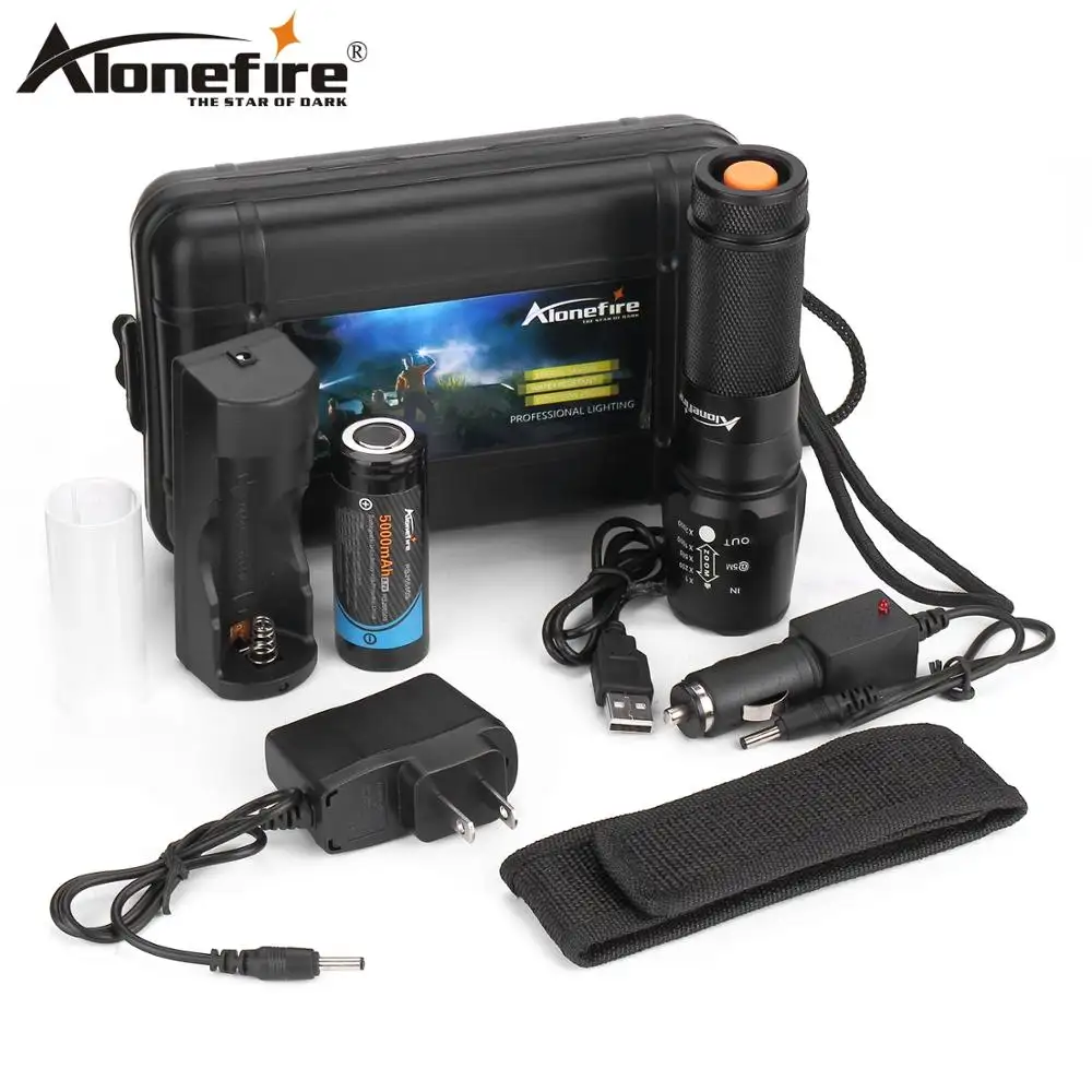 Alonefire X800 Zoom Tactische Zaklamp High Power Led Outdoor Camping Vissen Home Fakkel Nachtlampje 26650 Oplaadbare Batterij