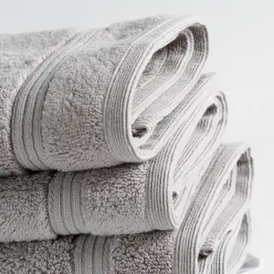 Customized Embroidery Logo Towel Terry Plain Jacquard Towel Set For Hotel