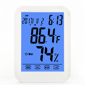 Grande nuovo termo-igrometro <span class=keywords><strong>digitale</strong></span> con orologio luminoso Touch Screen Display per uso domestico o in ufficio - Product Image 1