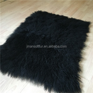 Melhor Qualidade Real Longo cabelo encaracolado mongolian pele tecido para colete - Product Image 6