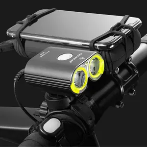 Gacrion Lampu Depan Sepeda DC 1600 Lumen, Lampu Depan Sepeda LED Cree Aluminium Paduan Kecil Tahan Air