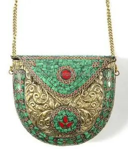 Maharani Brass Metal Handcrafted Clutch with intricate design