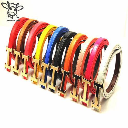 Ремень ручной работы, Модный женский пояс шириной 1,4 см, тонкий пояс из искусственной кожи