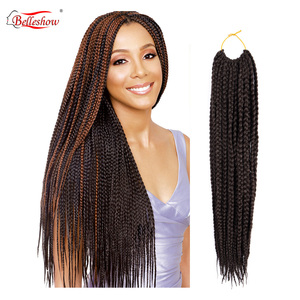 Vente chaude : Cheveux tressés en boîte de 18 pouces, style sénégalais, tresses en boîte à deux tons, expression pour les cheveux tressés en boîte - Product Image 2