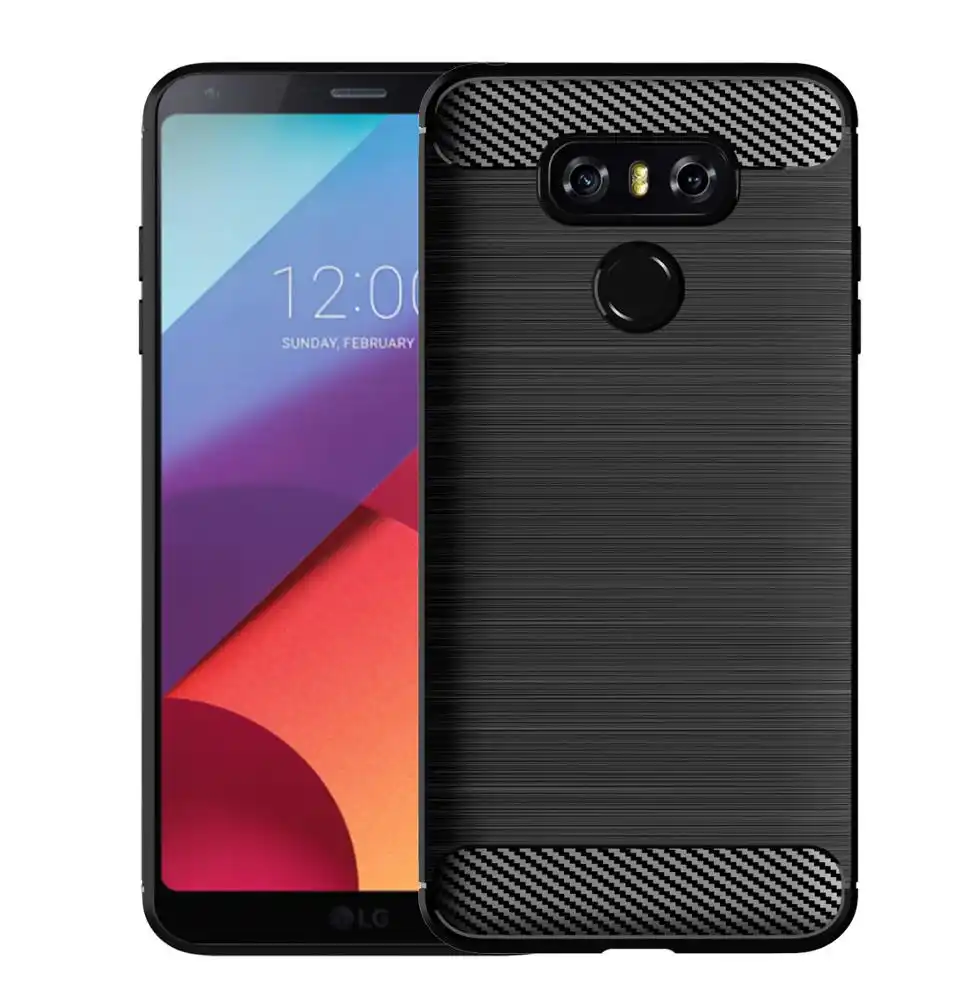 Carbon Fiber Shockproof Soft TPU Back Cover mobile Phone Case For LG G6 plus