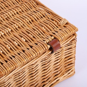 Top Quality Customized logo Empty <strong>Wicker</strong> Hamper Basket Gift <strong>with</strong> Fabric Liner and <strong>Lid</strong> - Product Image 6