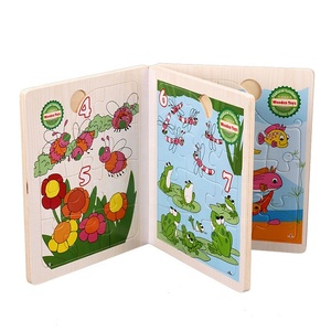 <span class=keywords><strong>Montessori</strong></span> 3d puzzle enfant cartoon book six pages of story Puzzle toy wooden intelligence on custom - Product Image 1