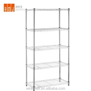 Storage 4-Shelf Vegetable And Fruit Display Kitchen Holder Chrome Finishing Wire Shelving Stack Shelves