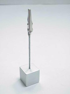 Porte-mémo carré en aluminium à base blanche - Product Image 2