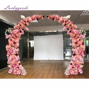 Guirnalda Floral Artificial para Escenario de Boda LFB1372, Arreglo Floral de Boda Hecho a Mano en Blanco y <span class=keywords><strong>Rosa</strong></span>, Largo para Decoración de Mesa - Product Image 4