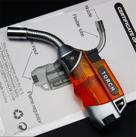 Briquets à jet, briquet au butane, briquet à gaz réglable coupe-vent pour la cuisine, le gril