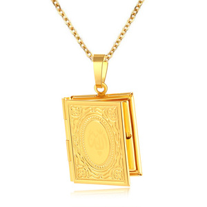 <span class=keywords><strong>Collana</strong></span> con Ciondolo a Forma <span class=keywords><strong>di</strong></span> Libro Fotografico Islamico Allah, Gioiello Commemorativo per Uomo e Donna, Regalo Emozionale - Product Image 1